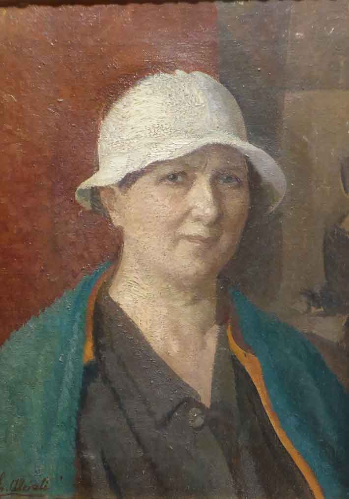 Autoritratto con cappellino bianco